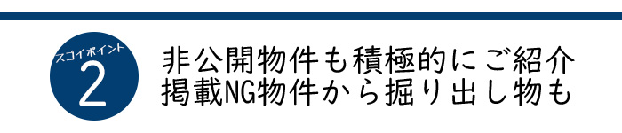 非公開物件もご紹介！掘り出し物もありますよ